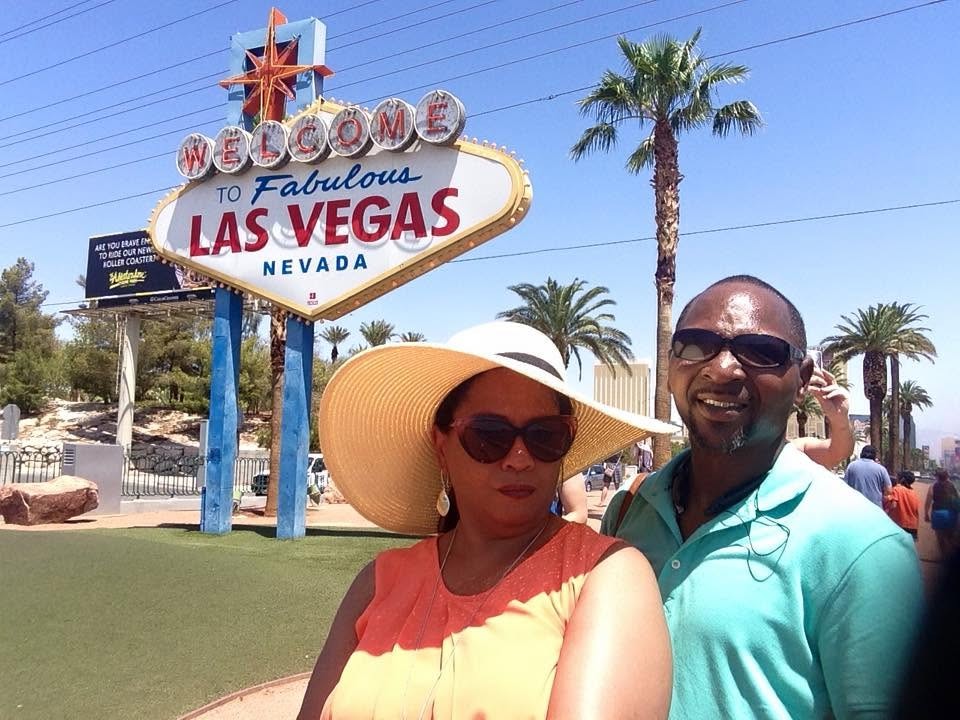 James and Shawn at the Welcome to Fabulous Las Vegas sign