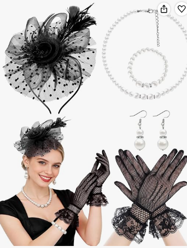 5-Piece Fascinator & Pearl Accessories Set