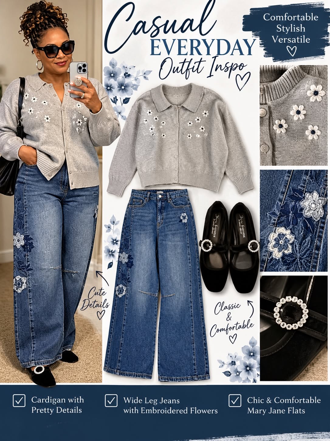 Floral Denim Outfit Inspiration